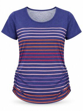 Shenanigans Striped Ruched Side Top NWT Size Small